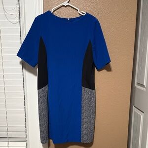 🥳7/$10!! Perceptions Blue and Black Colorblock Mini Dress